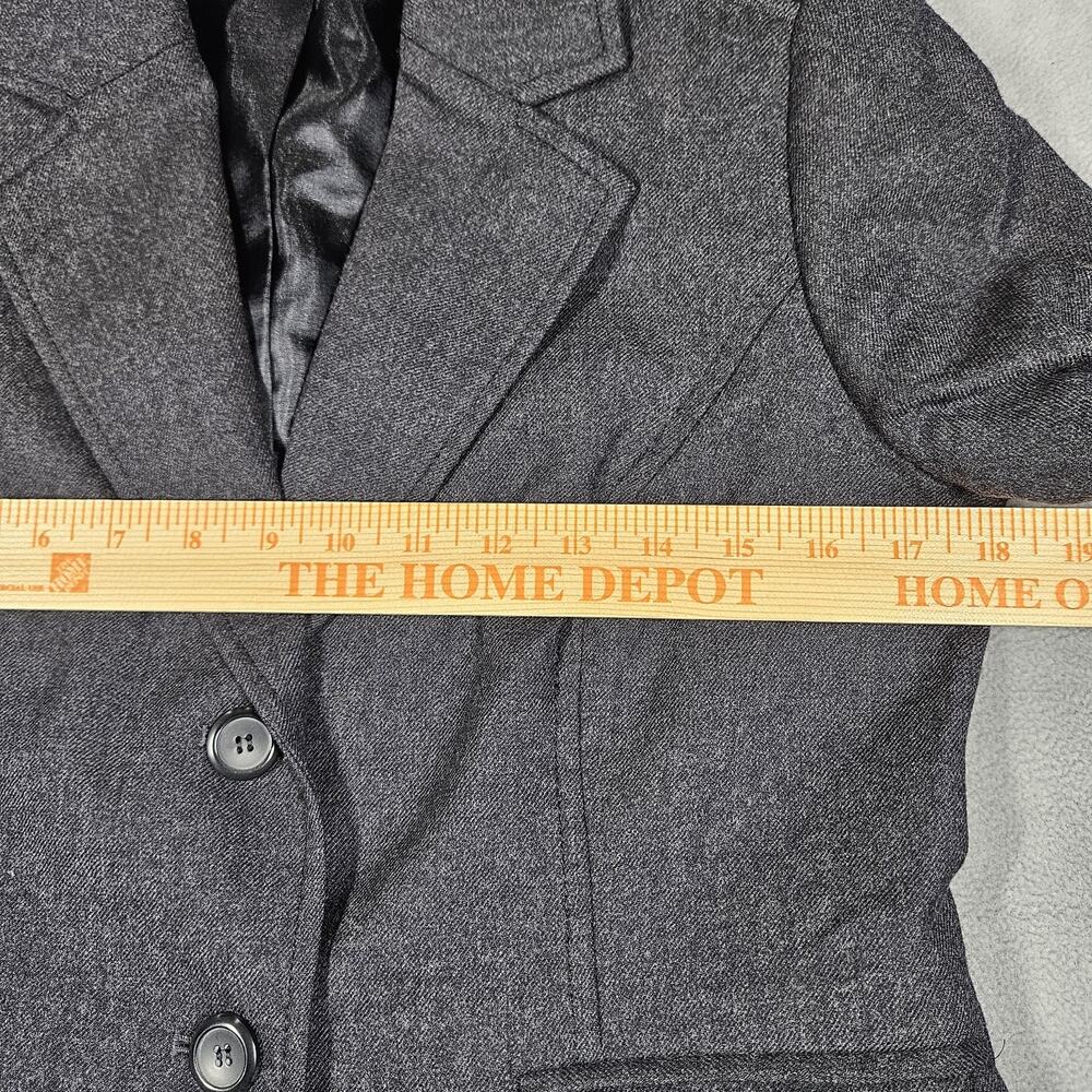 Vintage Pendleton Wool Blazer Womens 8P Dark Gray Jacket Petite Career Old Money - Picture 11 of 14